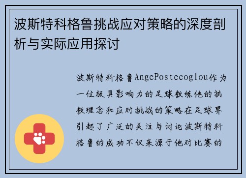 波斯特科格鲁挑战应对策略的深度剖析与实际应用探讨